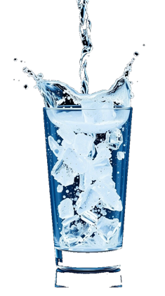 Water pouring into a glass