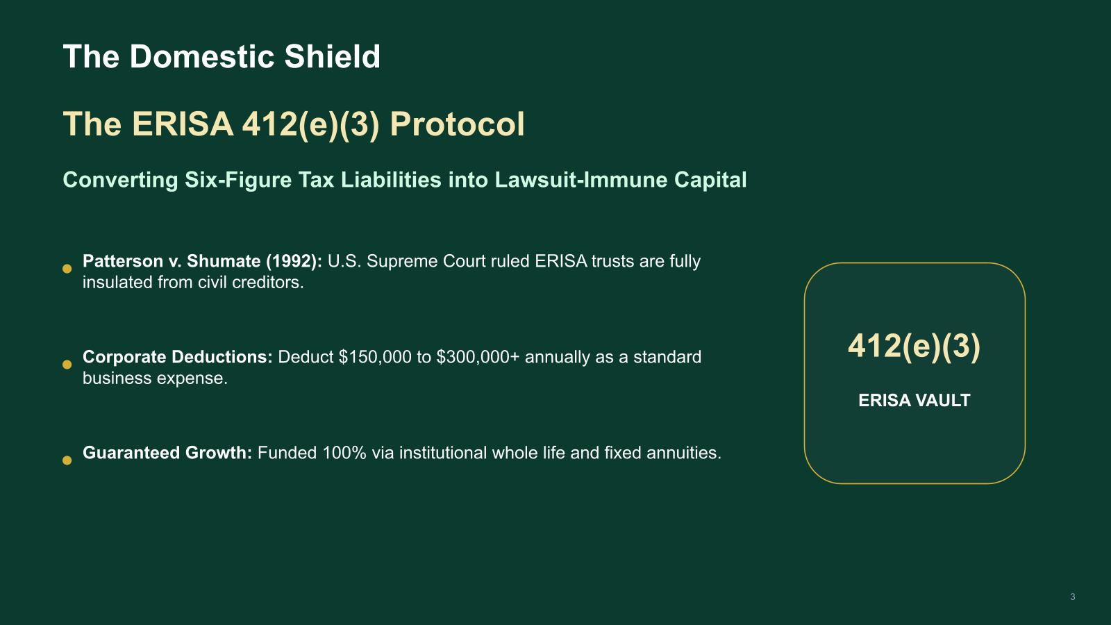 The Domestic Shield: The ERISA 412(e)(3) Protocol