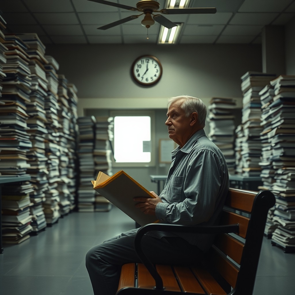 An older owner reviewing property paperwork