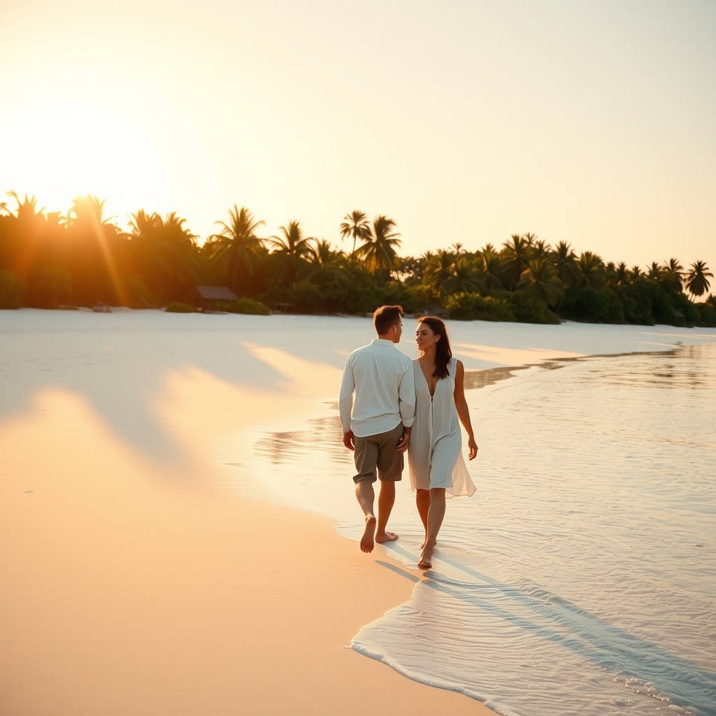 A couple enjoying a warm Philippine beach season together