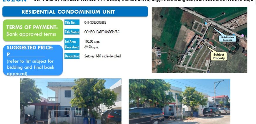 Foreclosed House and Lot in Nueva Ecija, North Luzon – Tierracon Homes 111 Subd. (Security Bank)