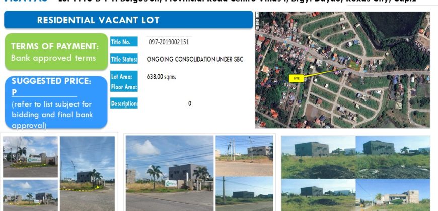 Foreclosed Residential Lot in Capiz – Provincial Road Centro Villas I (Security Bank)