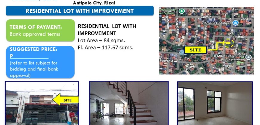 Foreclosed Residential Lot in Rizal – Vista Verde Executive Village (Security Bank)