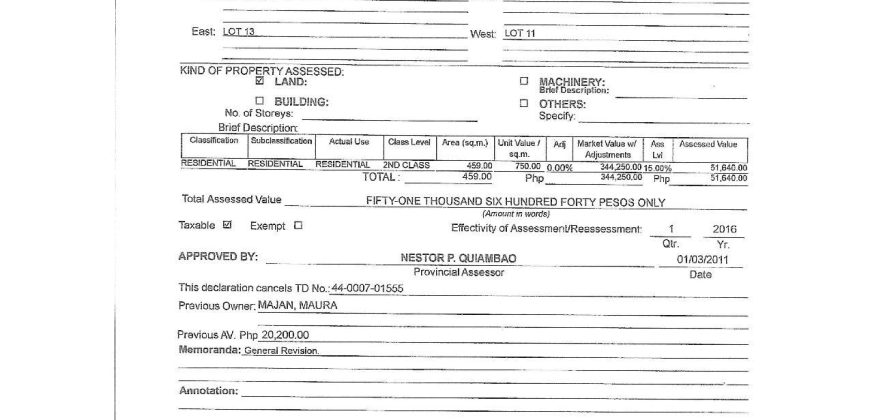 Foreclosed Property in Villasis, Pangasinan · Lot 12 (Bangko Sentral ng Pilipinas)