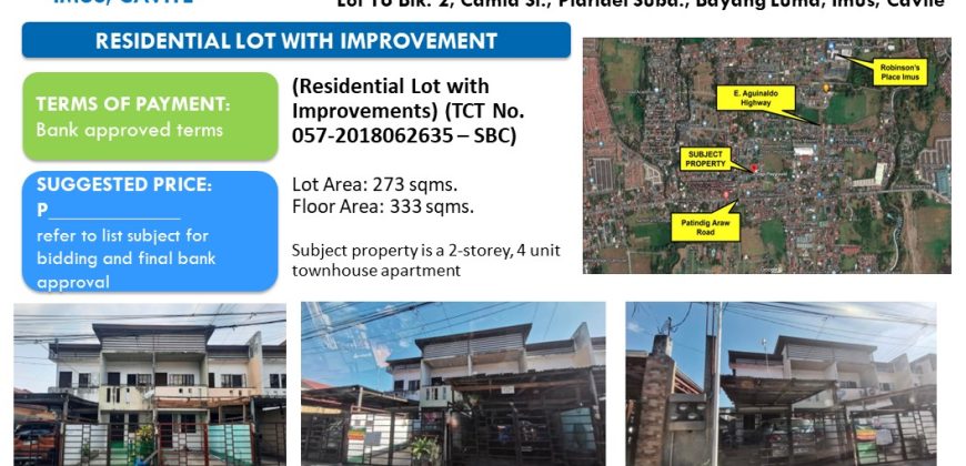 Foreclosed House and Lot in Cavite, South Luzon – Plaridel Subd. (Security Bank)