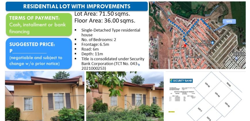 Foreclosed Residential Lot in Tarlac (Security Bank)