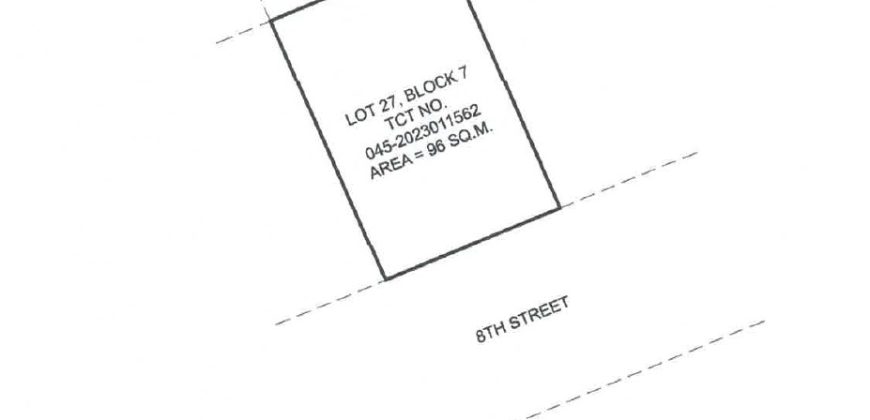 Foreclosed Residential Lot in Mabalacat, Pampanga · Lot 27 Block 7 (Philippine Veterans Bank)