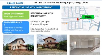 Foreclosed House and Lot in Cavite, South Luzon · Lot 1 Blk. 16 (Security Bank)