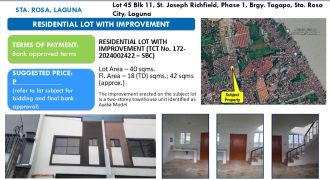 Foreclosed House and Lot in Laguna, South Luzon – St. Joseph Richfield (Security Bank)