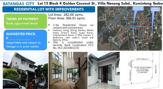 Foreclosed House and Lot in Batangas – Villa Neneng Subd. (Security Bank)