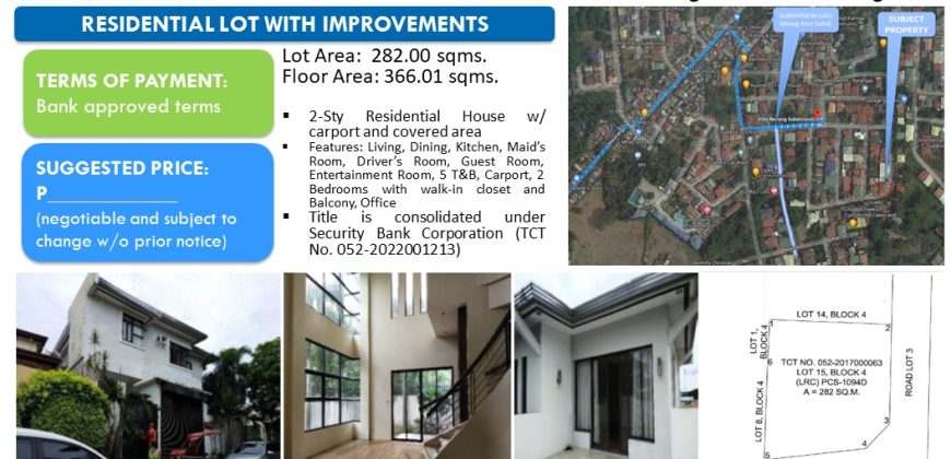 Foreclosed House and Lot in Batangas – Villa Neneng Subd. (Security Bank)