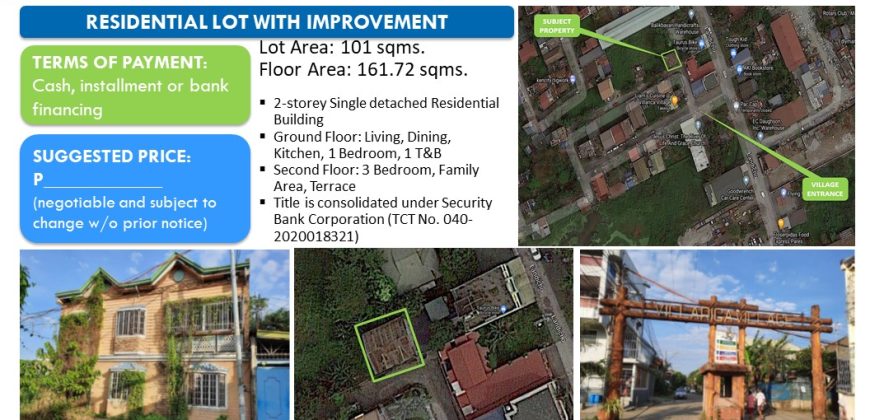Foreclosed House and Lot in Bulacan · Lot 9 Block 1 (Security Bank)