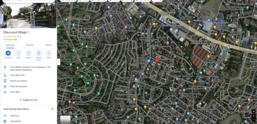House and lot for rent in Maywood Village 1 President’s Ave Paranaque